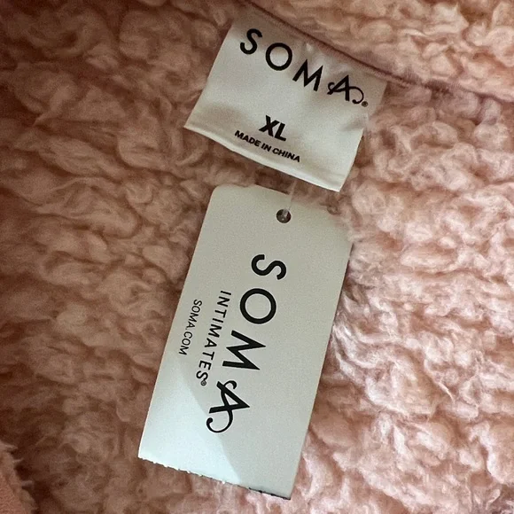 Soma Soft Pink Sherpa Half Zip Pullover Jacket - Picture 6 of 8